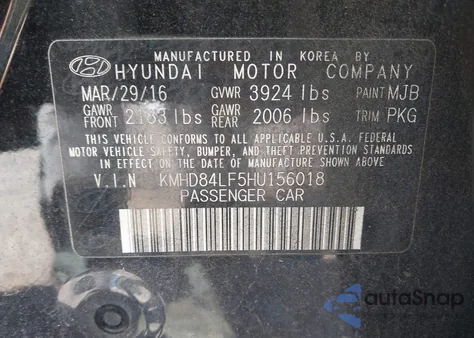 2017 Hyundai Elantra Se from USA, damaged, VIN KMHD84LF5HU156018